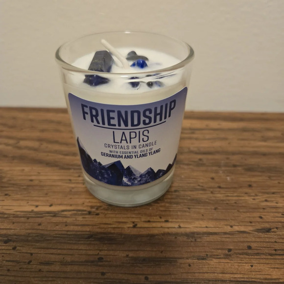 Friendship Lapis Crystal Candle - Blue - Picture 2 of 2
